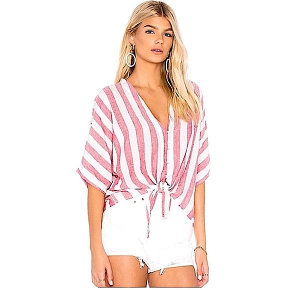 NWOT RAILS Thea Tie Front Button Up in Seville Stripe - Picture 1 of 15